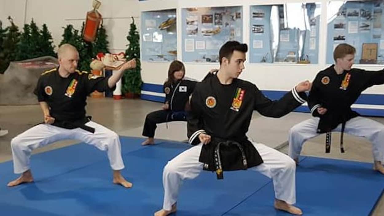 Des élèves de l’école de Peter Cornacchio de Sault-Sainte-Marie font une démonstration de Hapkido.