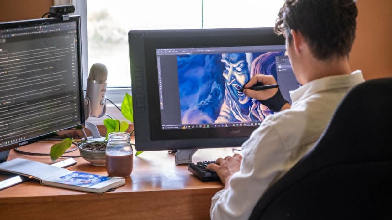 Des étudiants en graphisme ne craignent pas l’IA