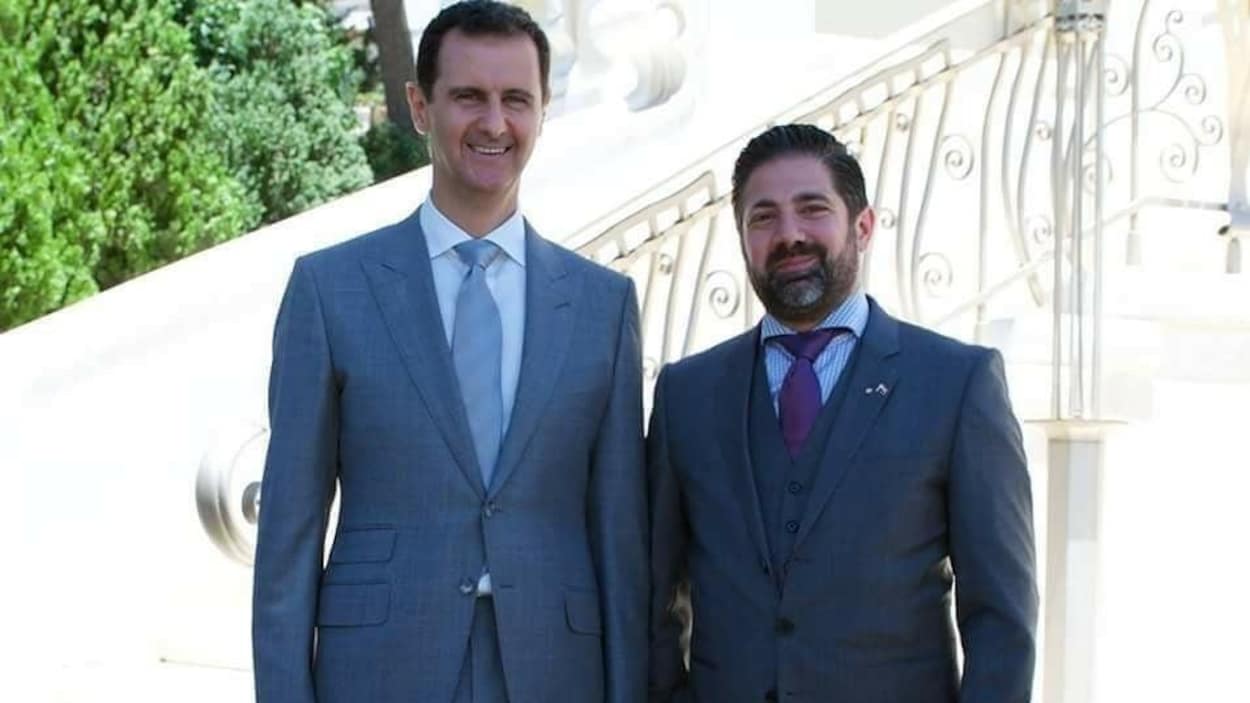 Waseem Ramli en compagnie du dictateur syrien Bachar al-Assad