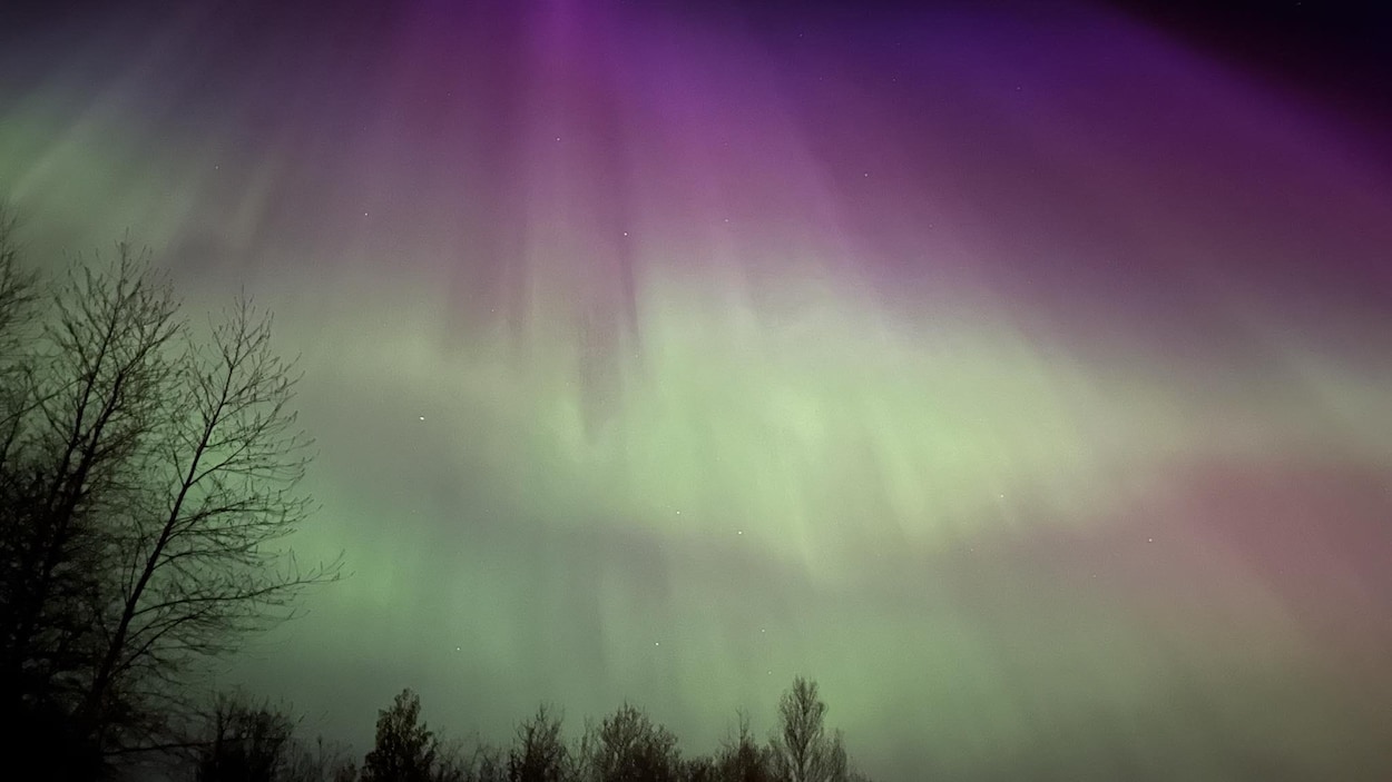 The northern lights illuminate the Quebec sky
