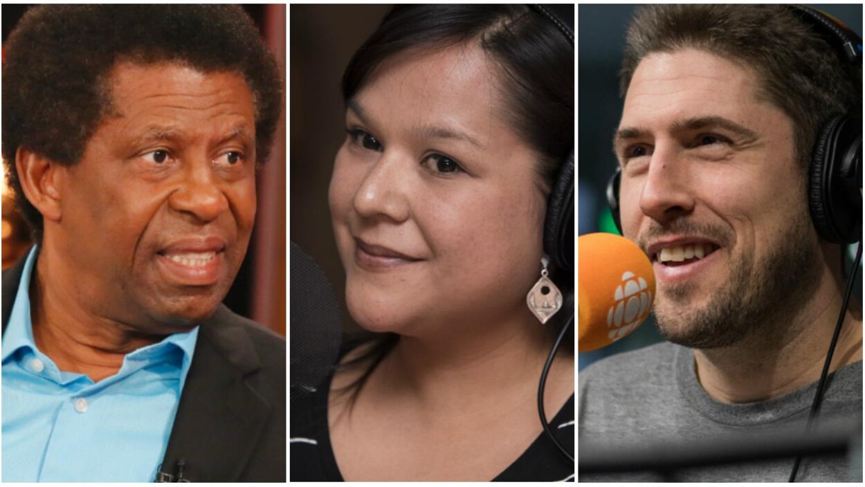 Photomontage des auteurs Dany Laferrière, Naomi Fontaine et David Goudreault lors de leur passage dans les studios de Radio-Canada. Photomontage des auteurs Dany Laferrière, Naomi Fontaine et David Goudreault lors de leur passage dans les studios de Radio-Canada.
