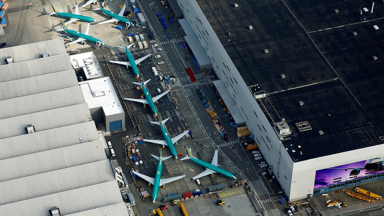 Des avions 737 MAX sur le terrain des installations de Boeing, dans l'État de Washington