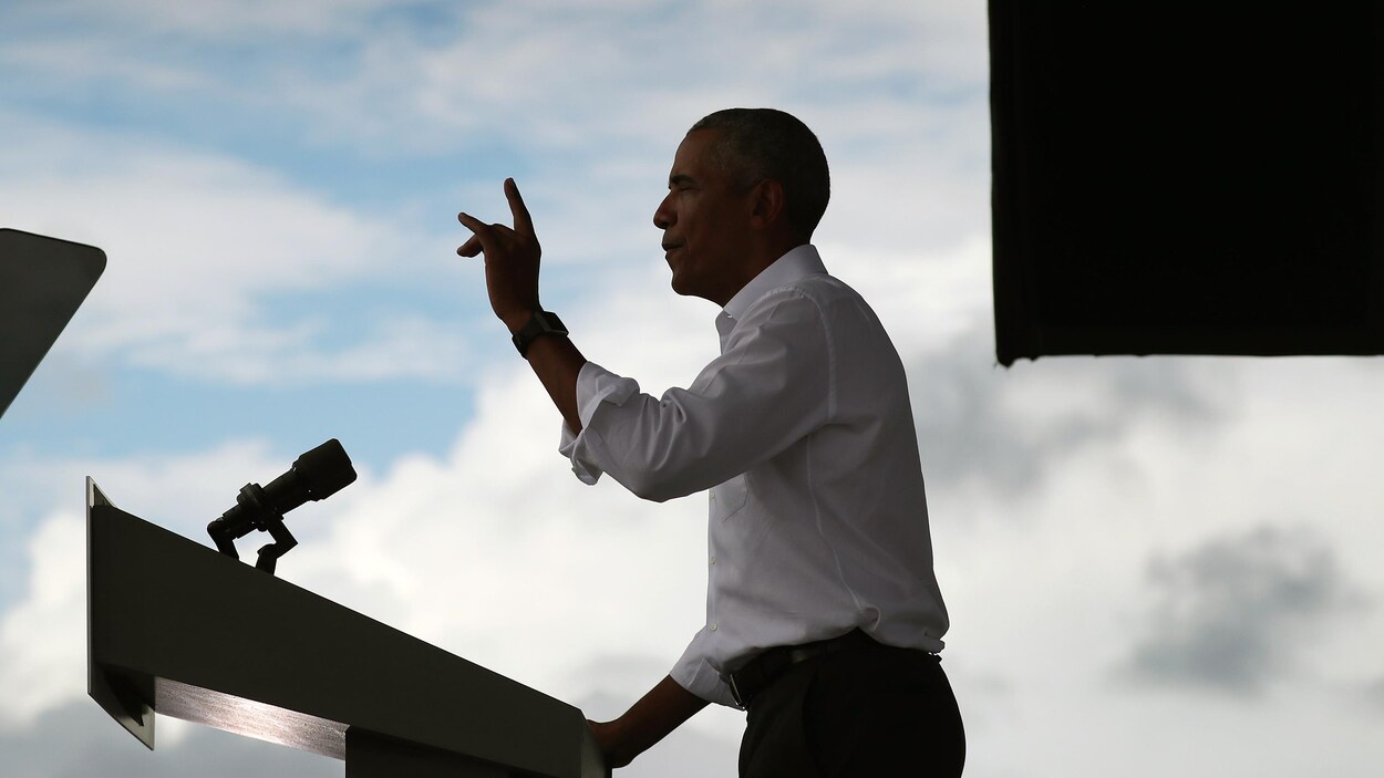 Barack Obama donne un discours en Floride.