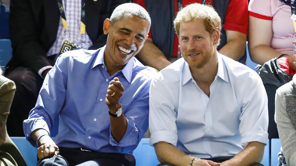 L'ex-président américain Barack Obama et le prince Harry. L'ex-président américain Barack Obama et le prince Harry.