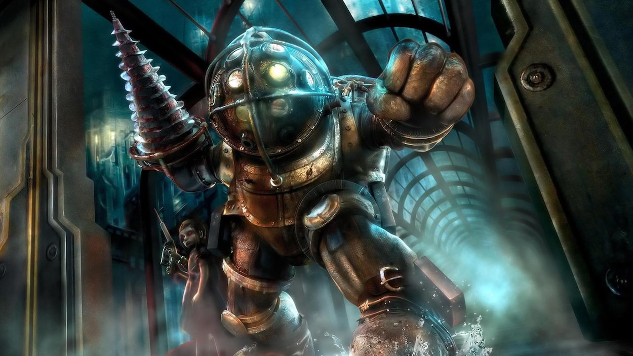 Les personnages Little Sister et Big Daddy de Bioshock.