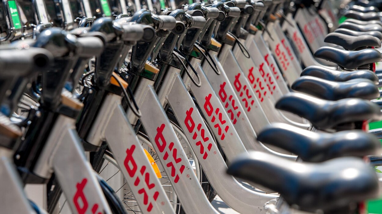 Une station de vélos Bixi, à Montréal
