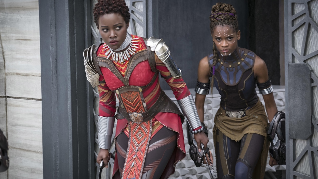 Lupita Nyong'o et Letitia Wright durant le tournage du film «Black Panther». Lupita Nyong'o et Letitia Wright durant le tournage du film «Black Panther».