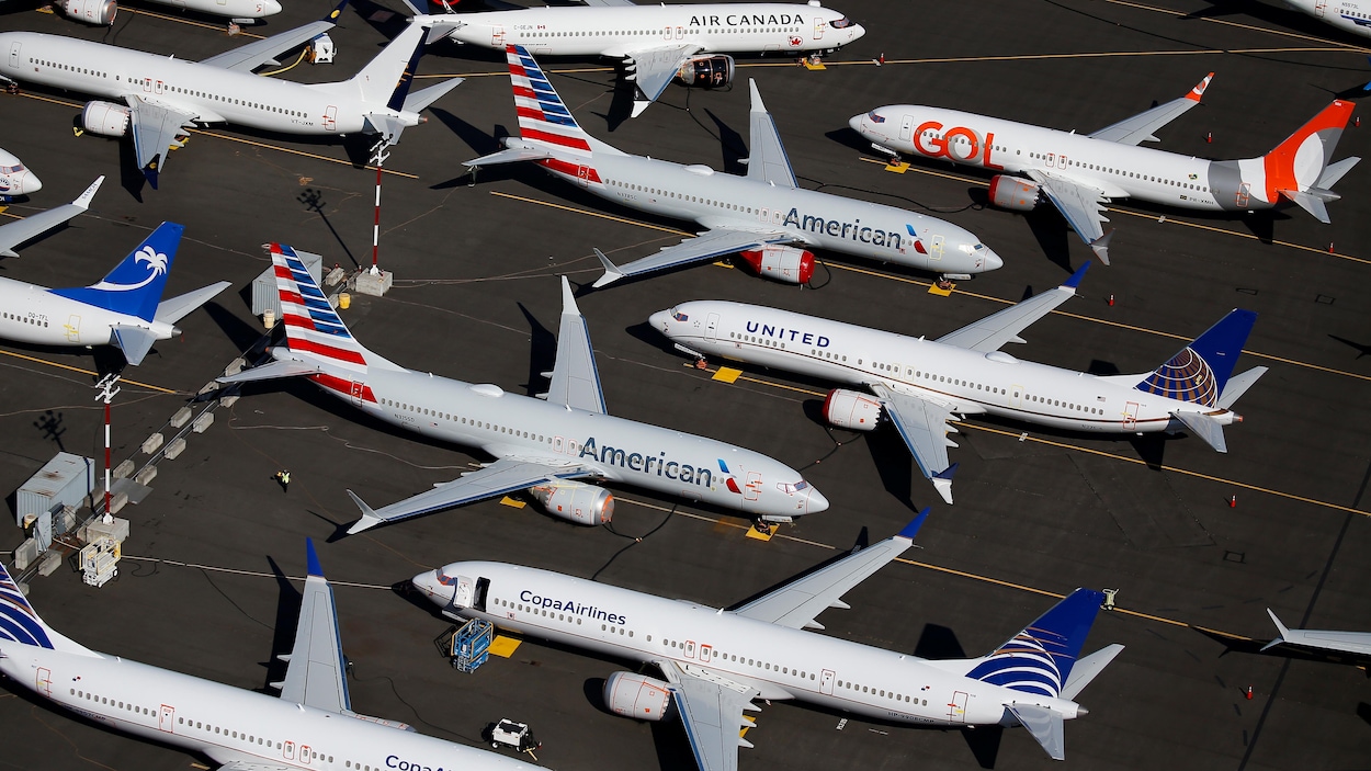 Des Boeing 737 MAX immobilisés au sol à Seattle.