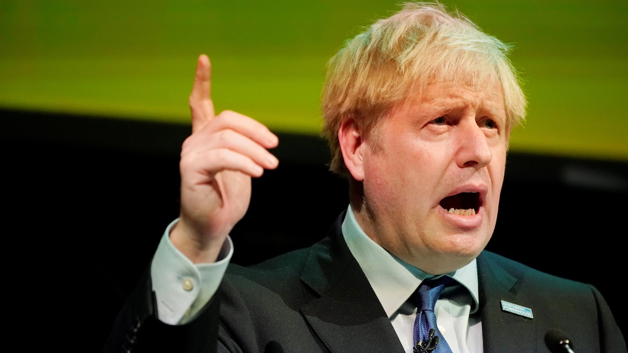 Boris Johnson lors d'un discours.