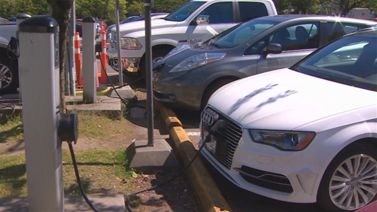 Des bornes de recharge pour voitures électriques.