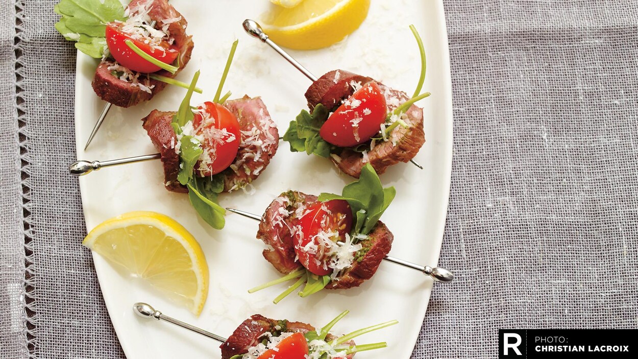 Bouchées de canard au pesto et à la tomate cerise Bouchées de canard au pesto et à la tomate cerise