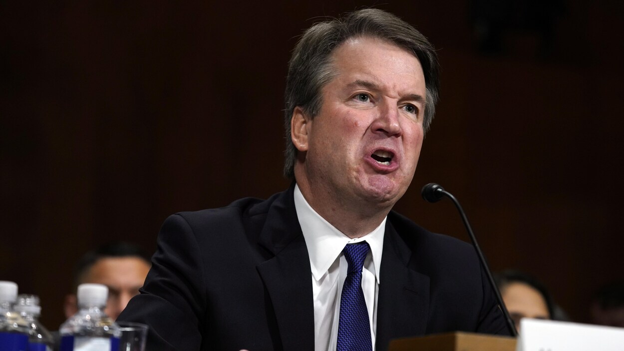Brett Kavanaugh lors de son témoignage devant les membres du comité judiciaire du Sénat.