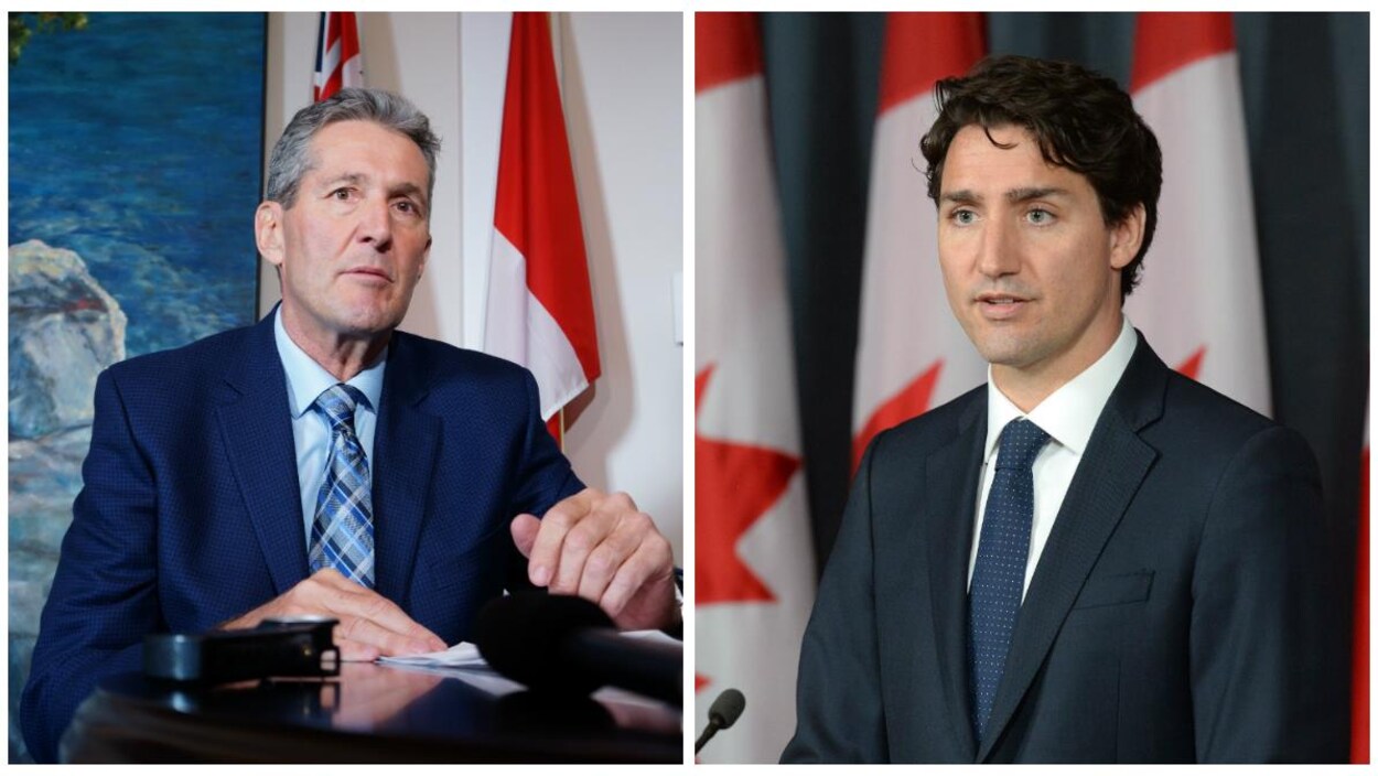 Brian Pallister et Justin Trudeau.