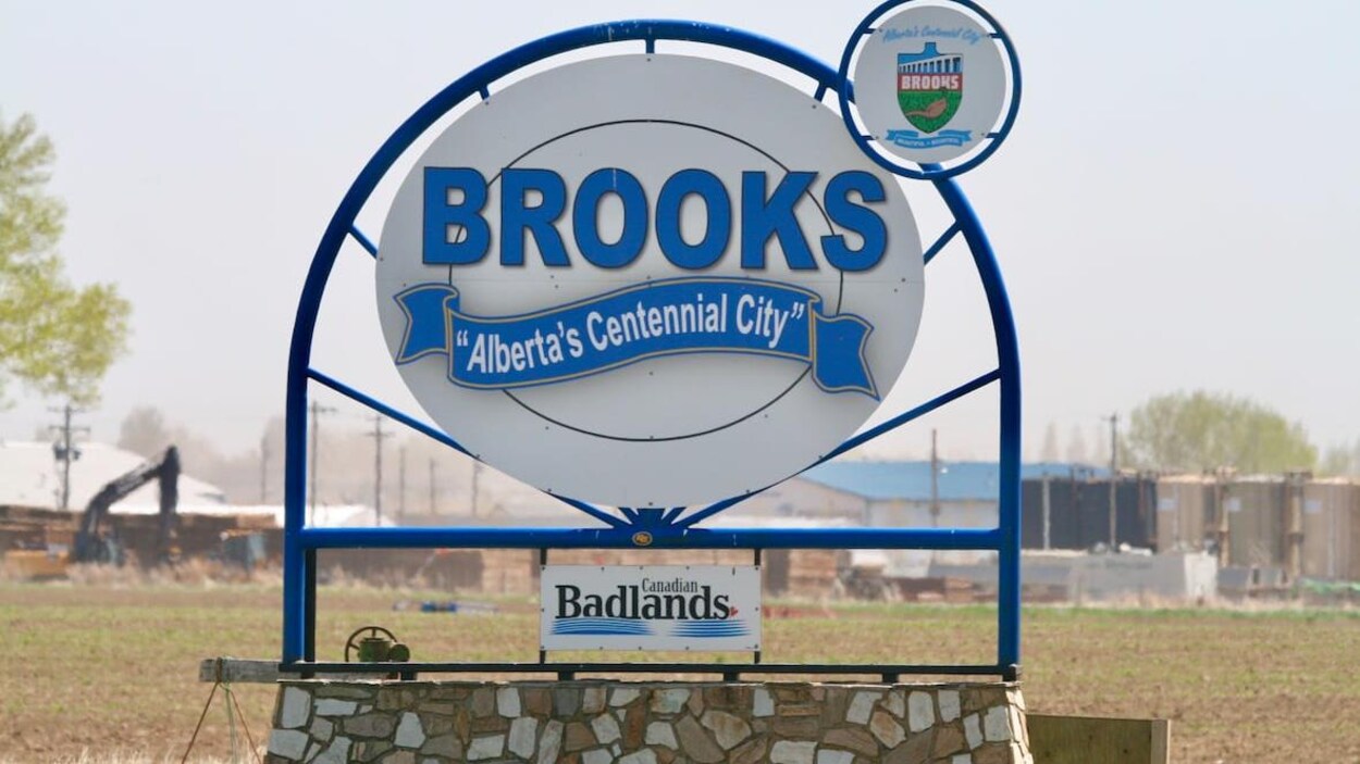 La pancarte d'entrée de Brooks, en Alberta.