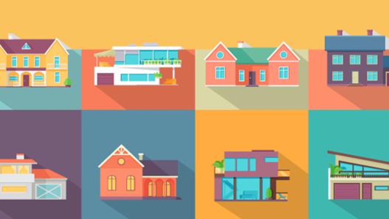 Un graphique montrant des maisons.
