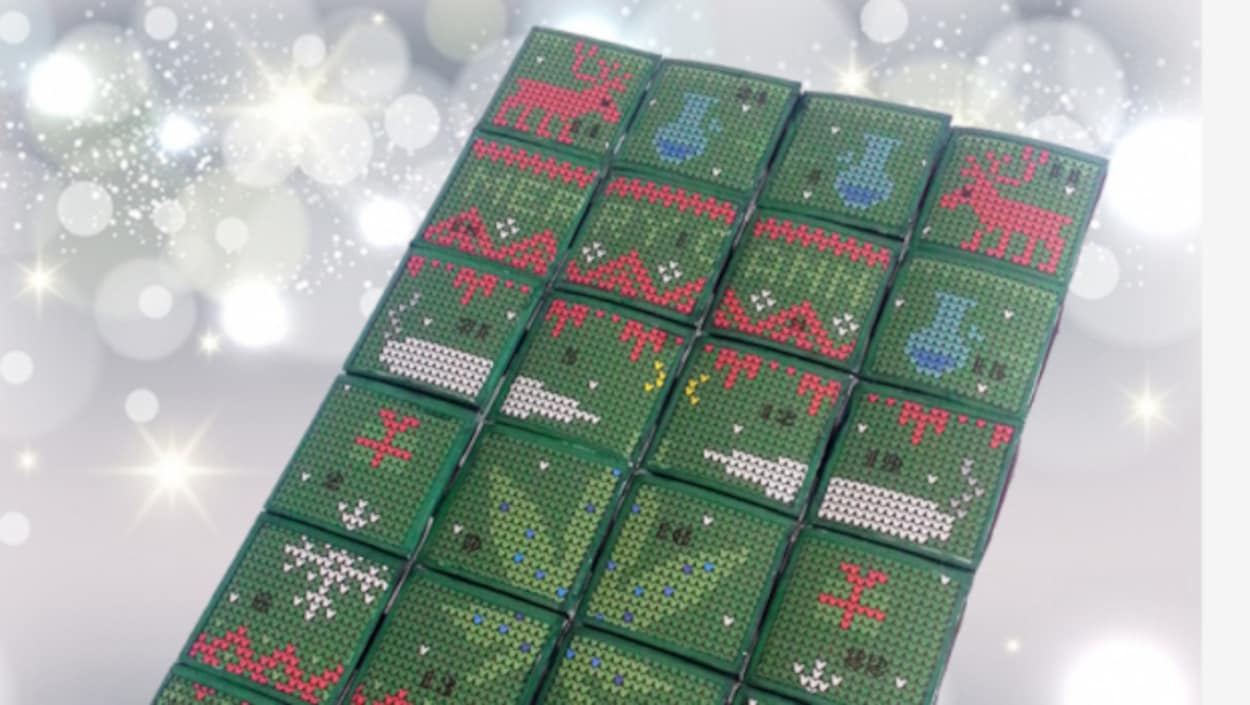 Le calendrier de l'avent aux couleurs de Noël est constitué de petites fenêtres remplies de marijuana.