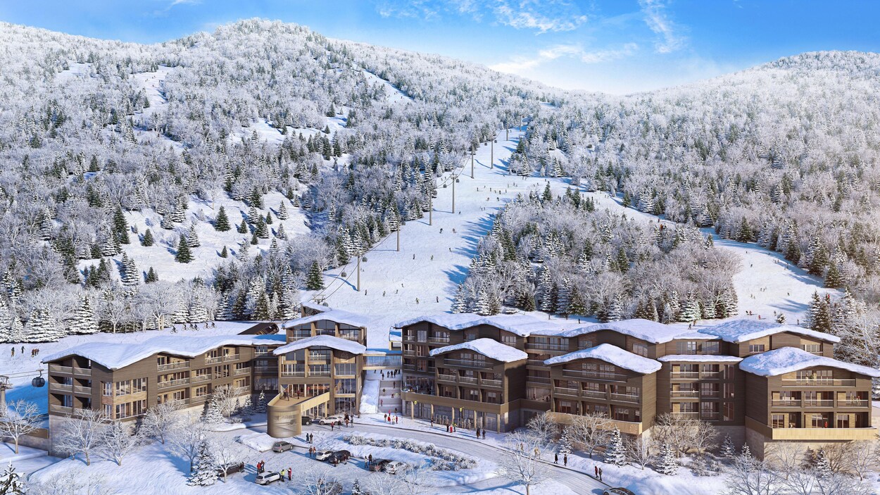 Un croquis d'un développement immobilier au Massif de Charlevoix.