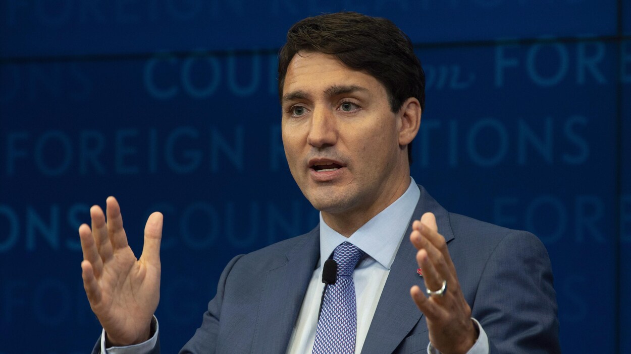 Un gros plan de Justin Trudeau.