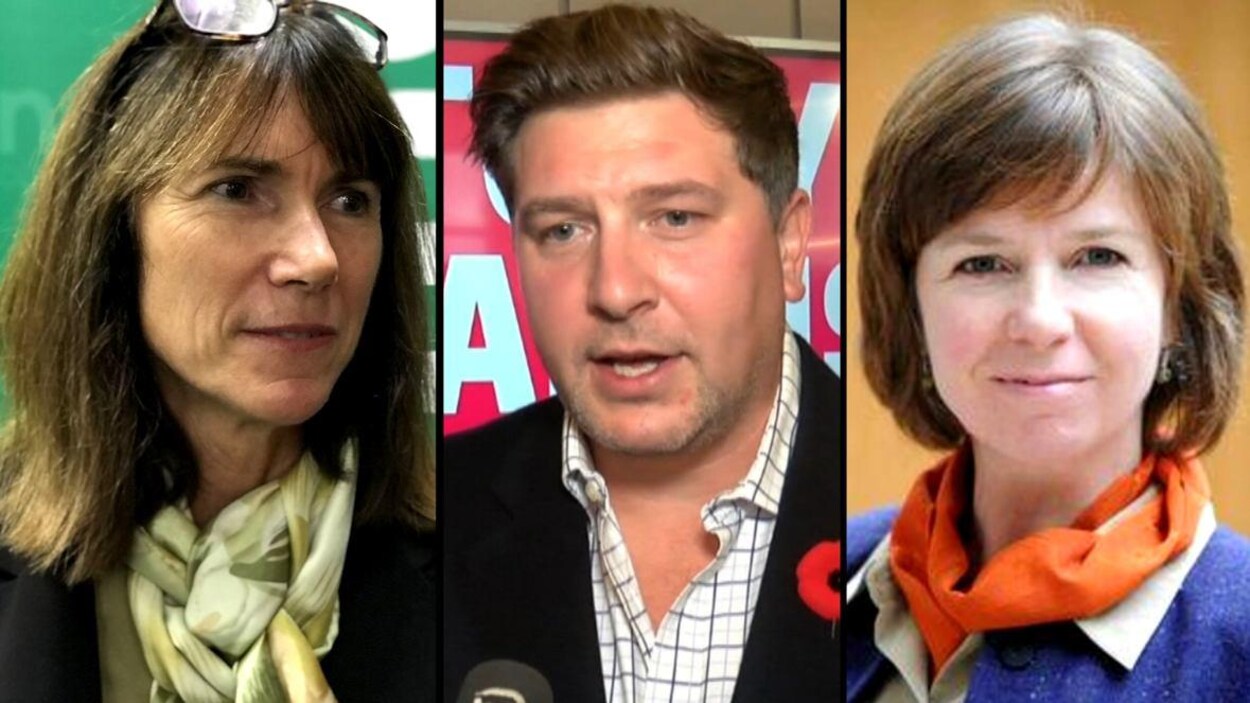 Des photos des trois candidats aux élections partielles de Nanaimo