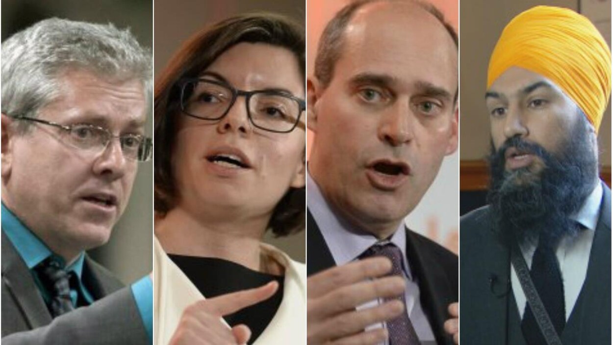 Les candidats à la direction du NPD : Charlie Angus, Niki Ashton, Guy Caron et Jagmeet Singh Les candidats à la direction du NPD : Charlie Angus, Niki Ashton, Guy Caron et Jagmeet Singh