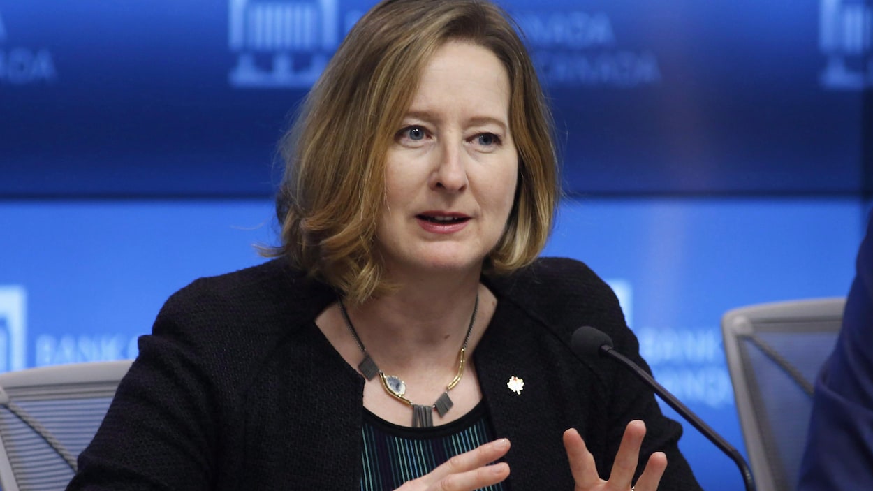 Carolyn Wilkins, première sous-gouverneure de la Banque du Canada lors d'une conférence de presse à Ottawa, jeudi 7 juin 2018