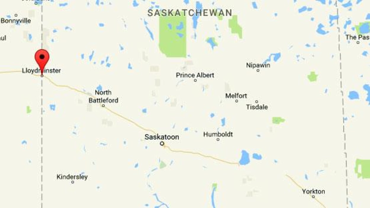 Une carte de la Saskatchewan qui montre Lloydminster.