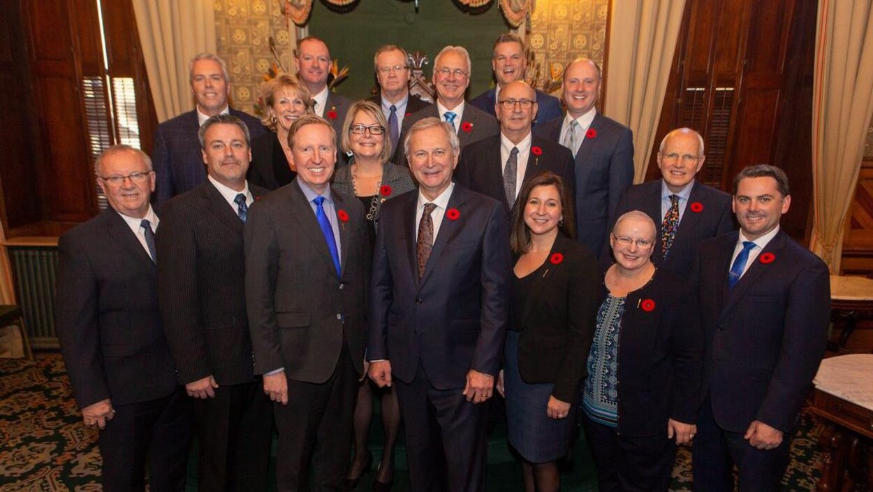 Le conseil des ministres du gouvernement de Blaine Higgs.