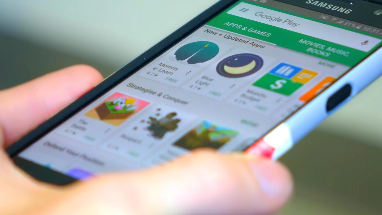 Une page du magasin Google Play affichant plusieurs jeux gratuits