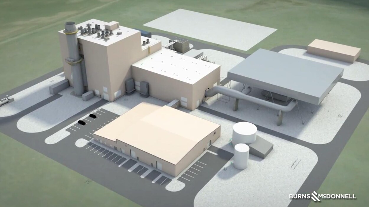 Croquis d'une centre de gaz naturel.