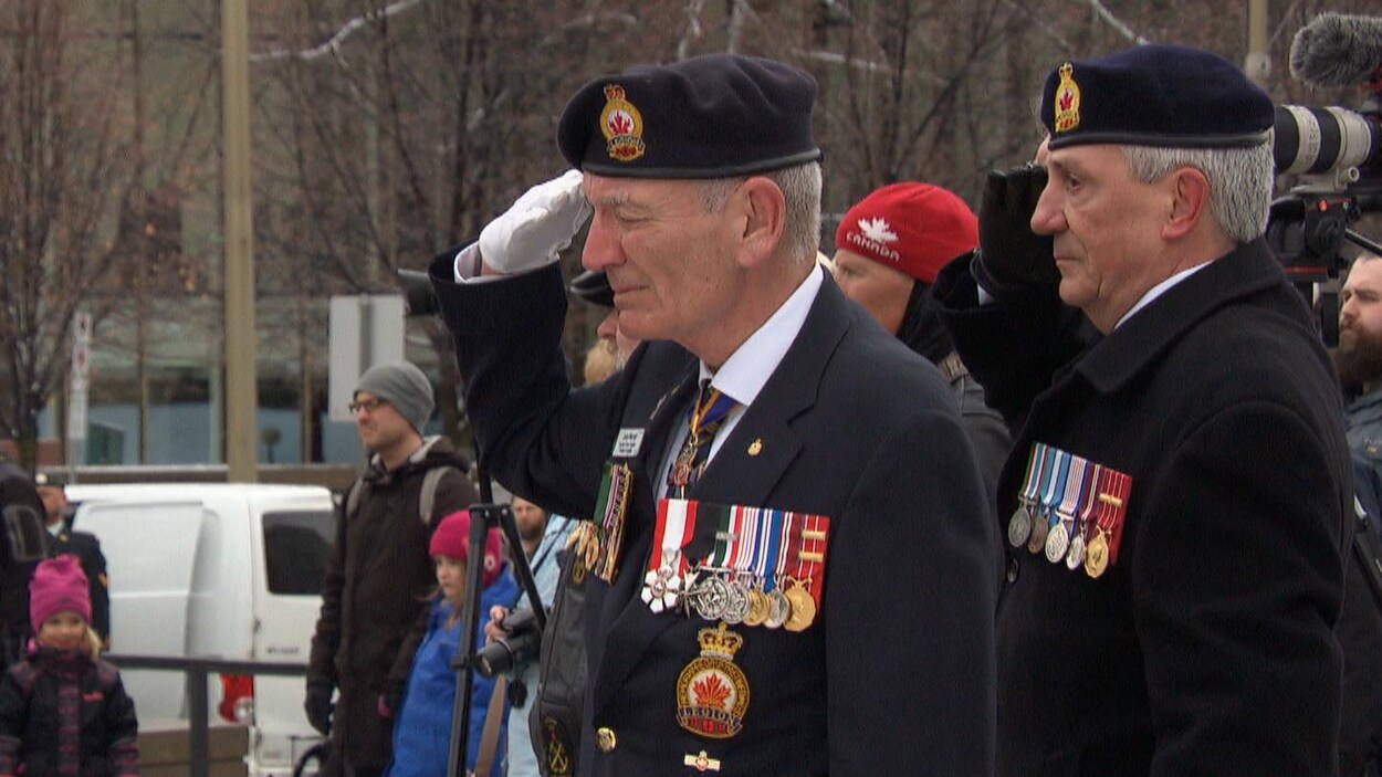 Des soldats lors d'une cérémonie à Ottawa.