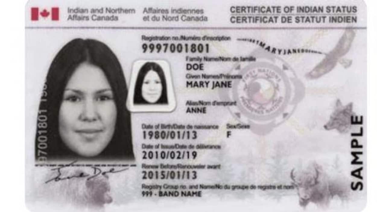 Un montage photo des deux cartes montre qu'elles sont semblables. Notamment, elle comporte toutes deux le drapeau du Canada. Sur le certificat de statut d'Indien, il est indiqué « Affaires indiennes et du Nord Canada ». Le certificat de statut autochtone de la Confédération des peuples autochtones du Canada comporte la mention « gouvernement ».