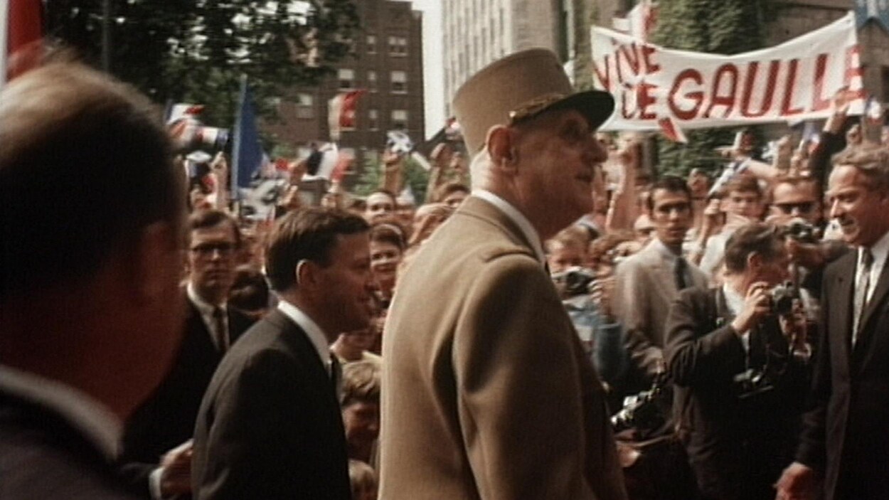 Charles de Gaulle lors de son passage à Québec
