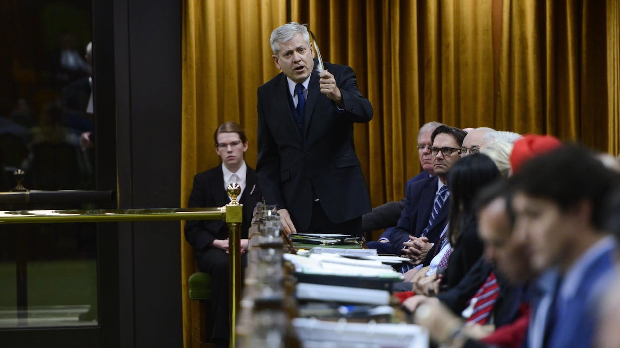 Charlie Angus parle debout aux Communes.