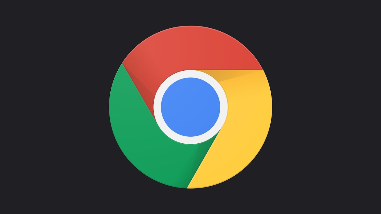 Le logo de Google Chrome sur un fond gris foncé.