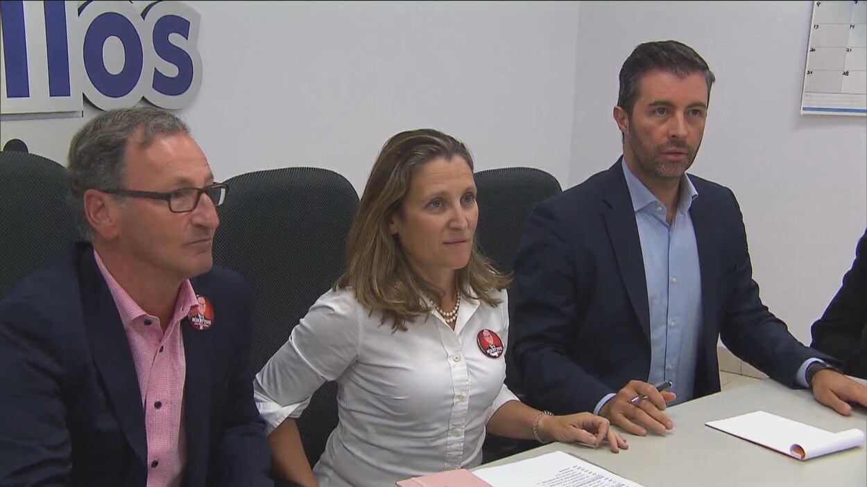 Richard Hébert, Chrystia Freeland et Vincent Garneau.