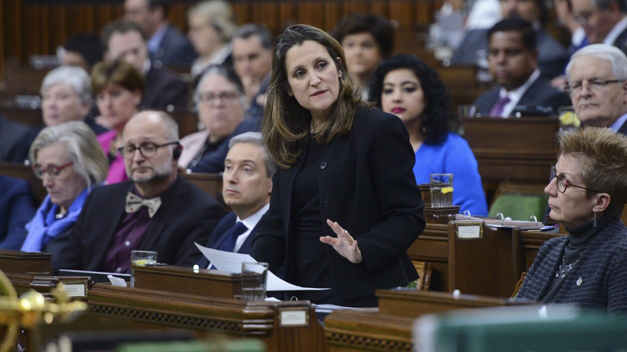 Chrystia Freeland à la Chambre des communes.