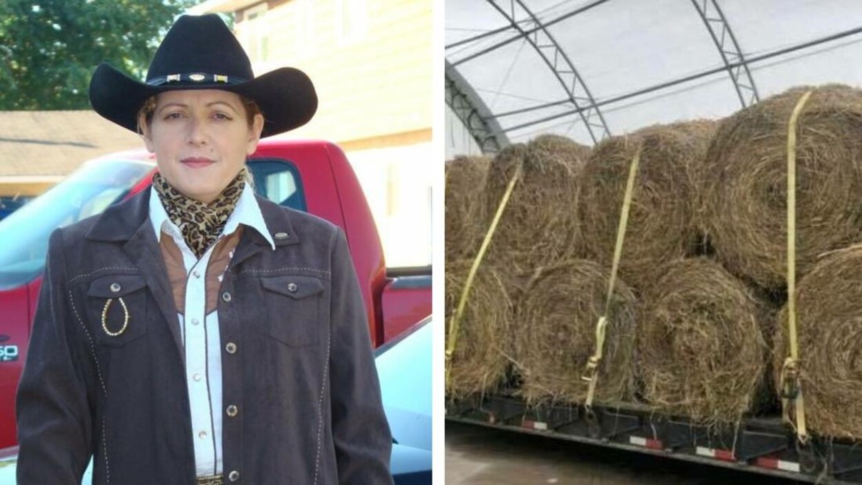 Cindy Wilinski chapeau sur la tête se tient debout devant sa camionnette.