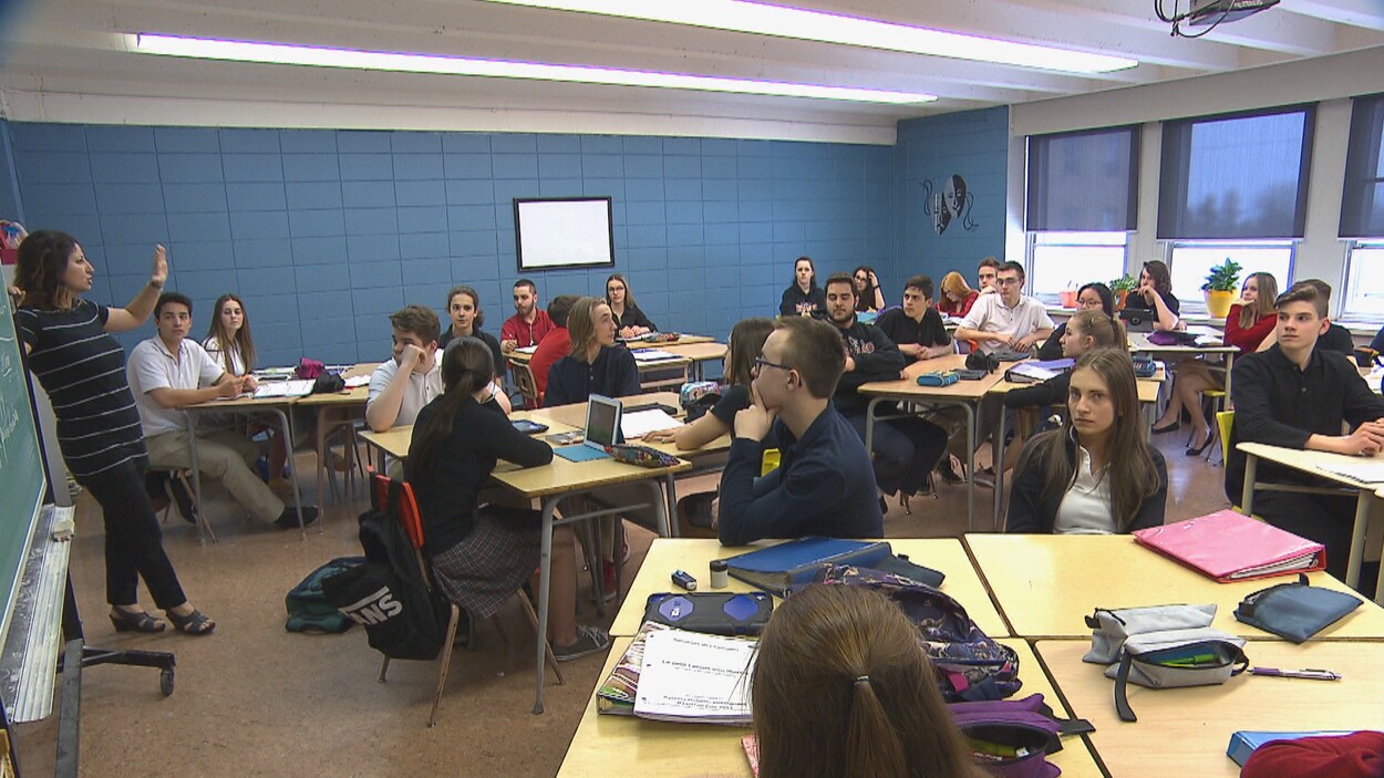 Une salle de classe du séminaire de Chicoutimi