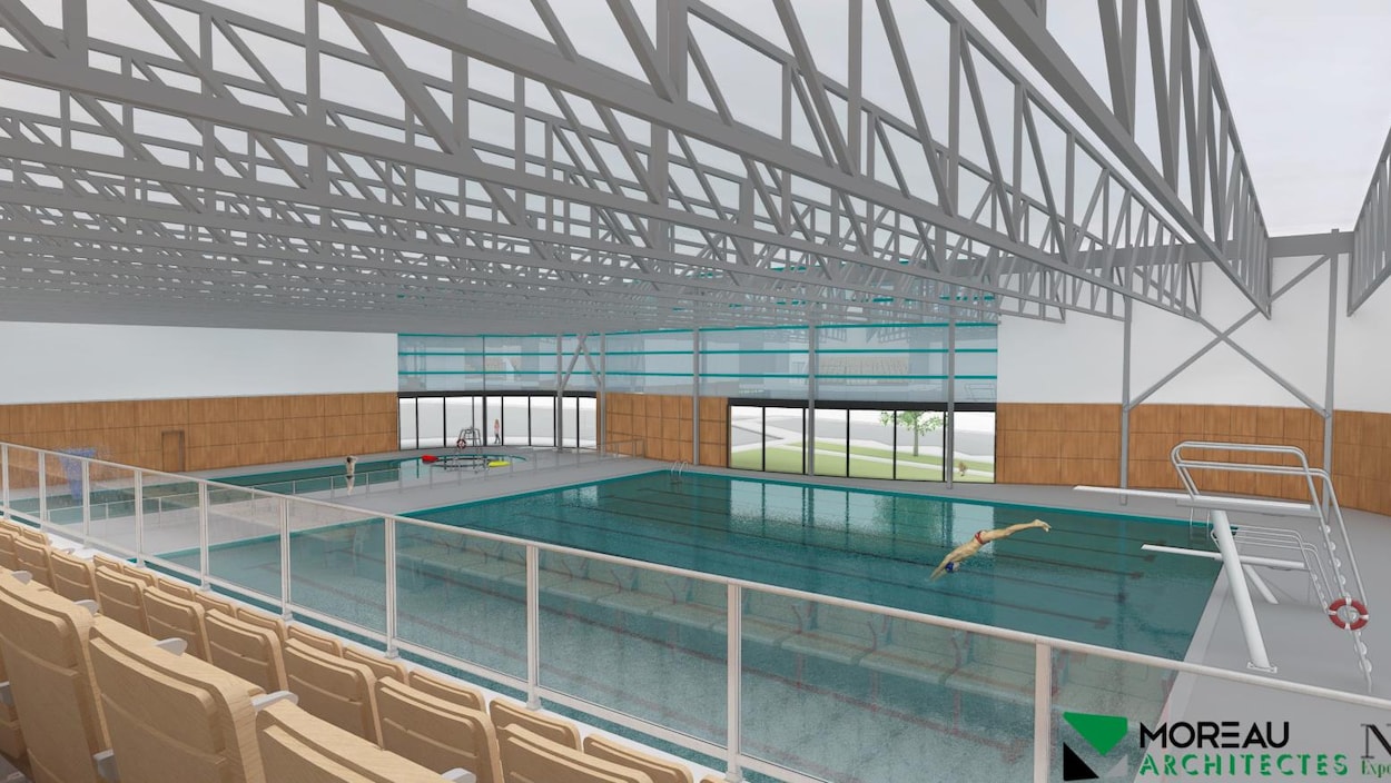 Esquisse de la piscine du projet de complexe aquatique.