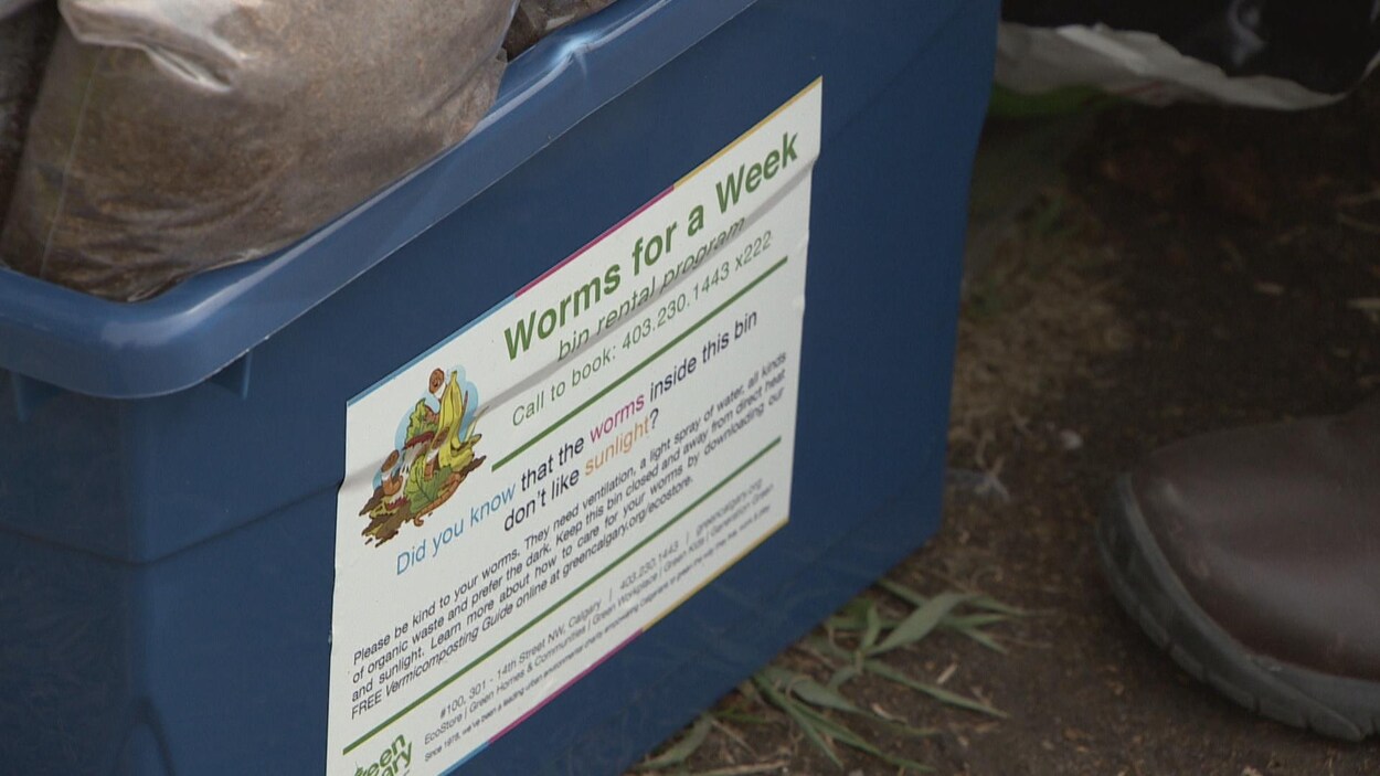 Un bac de compost de l'organisme Green Calgary