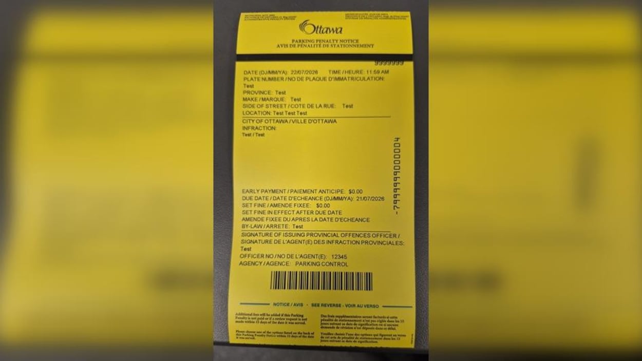 Nouvelle couleur pour les contraventions à Ottawa