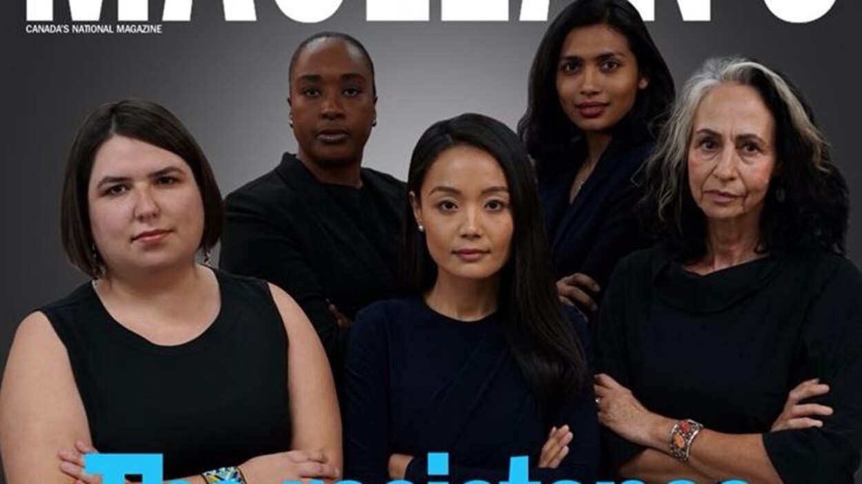 Cinq femmes de diverses origines culturelles sur la une d'un magazine.