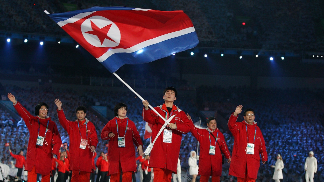 Le drapeau olympique est parti en Corée du Sud