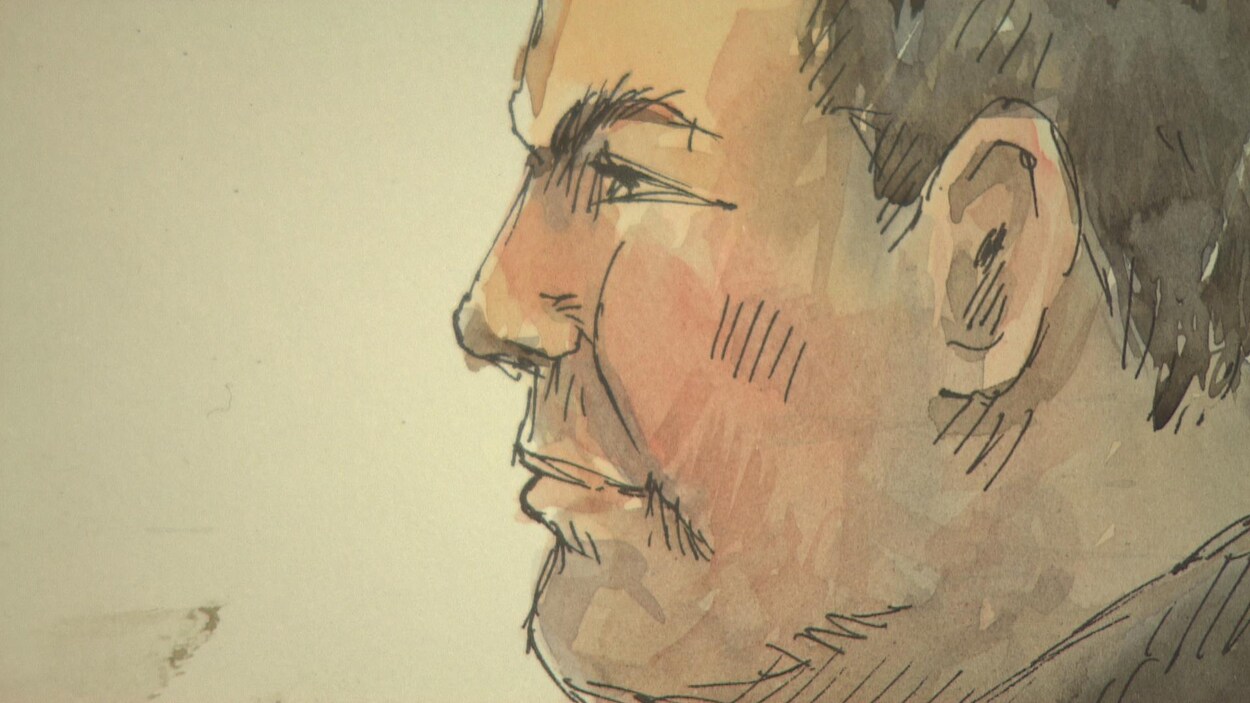 Un dessin du profil du visage d'un homme. Un dessin du profil du visage d'un homme.