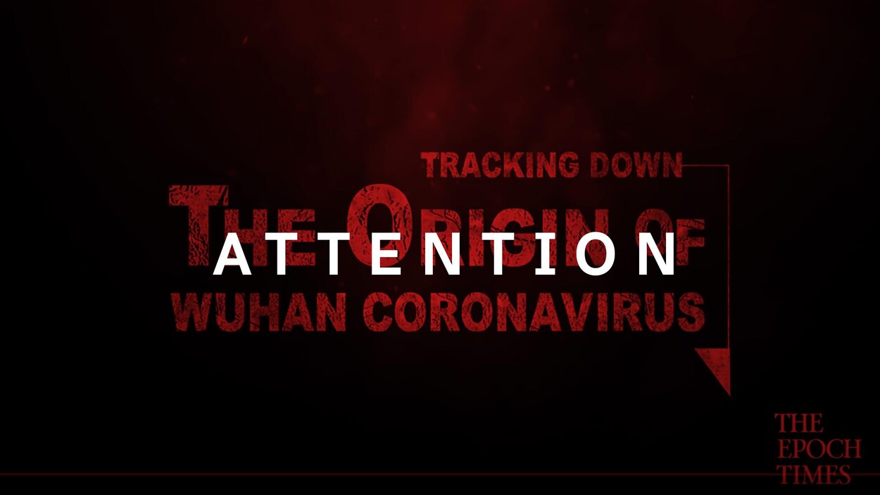 Capture d'écran d'une des premières images du documentaire Tracking down the origin of the Wuhan coronavirus, mis en ligne le 7 avril sur deux chaînes YouTube associées au quotidien Epoch Times.