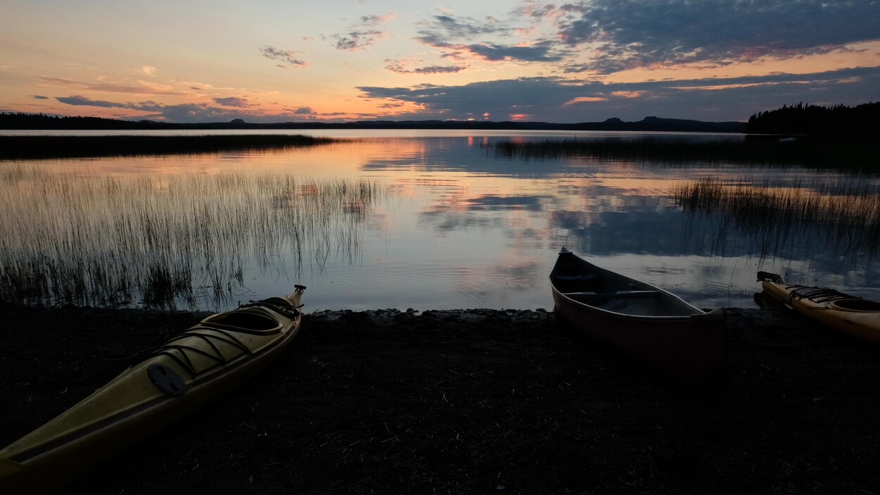 Coucher de soleil sur le lac Opasatica.