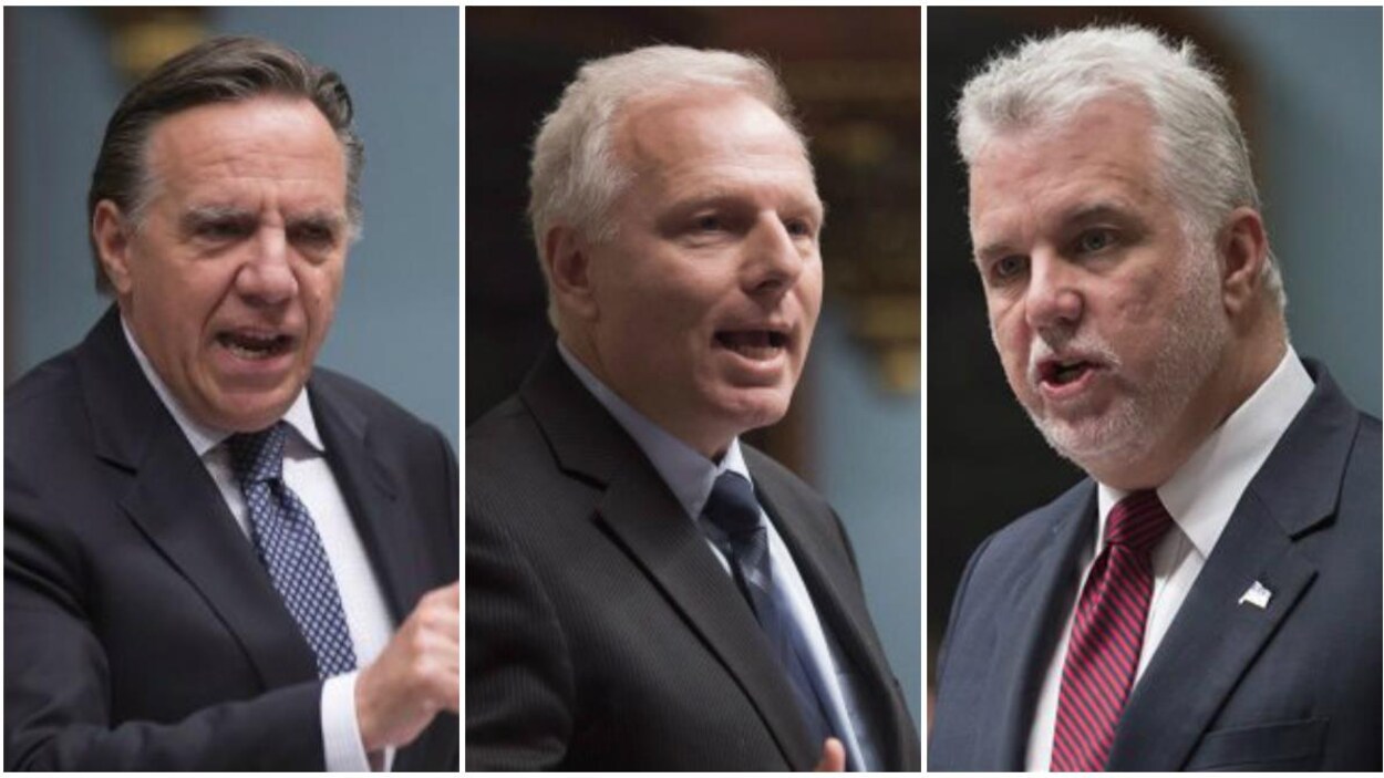 François Legault, Jean-François Lisée et Philippe Couillard François Legault, Jean-François Lisée et Philippe Couillard