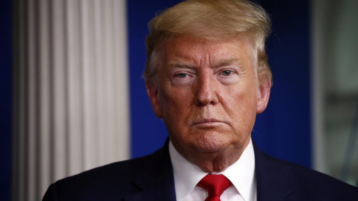 Le président américain Donald Trump en gros plan.