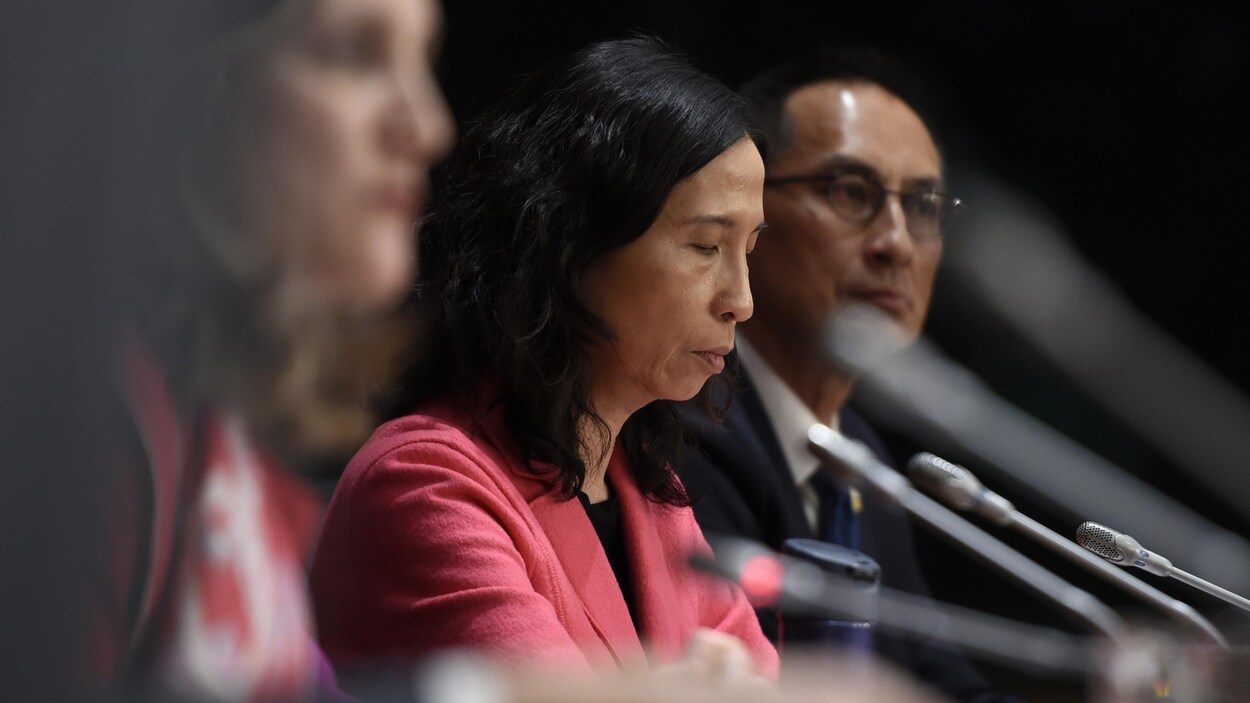 La Dre Theresa Tam, administratrice en chef de la santé publique du Canada, en conférence de presse.