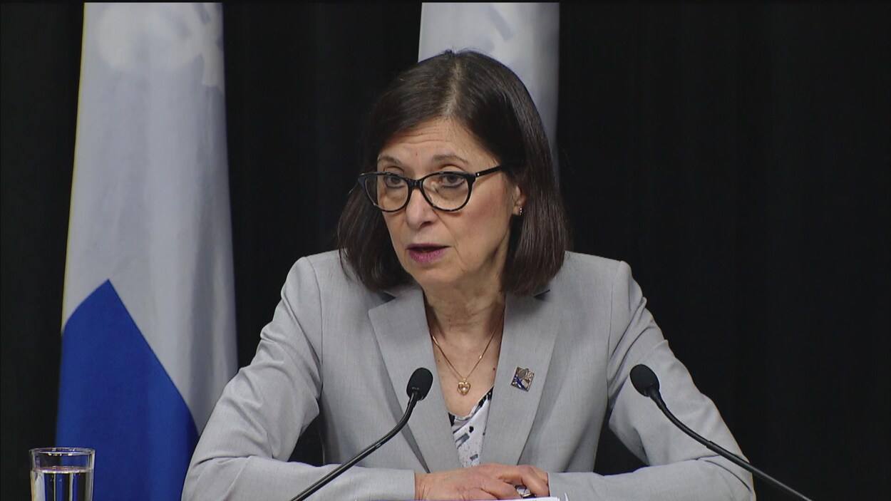Danielle McCann en conférence de presse.